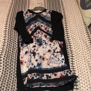 Zara patterned three quarter sleeves dress